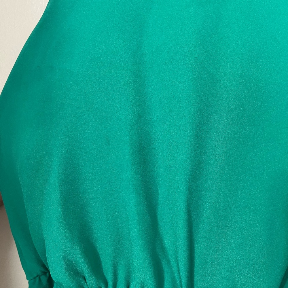 Lark & Ro | Emerald Green Maxi Dress, Elastic Stretch Waist - Picture 8 of 9